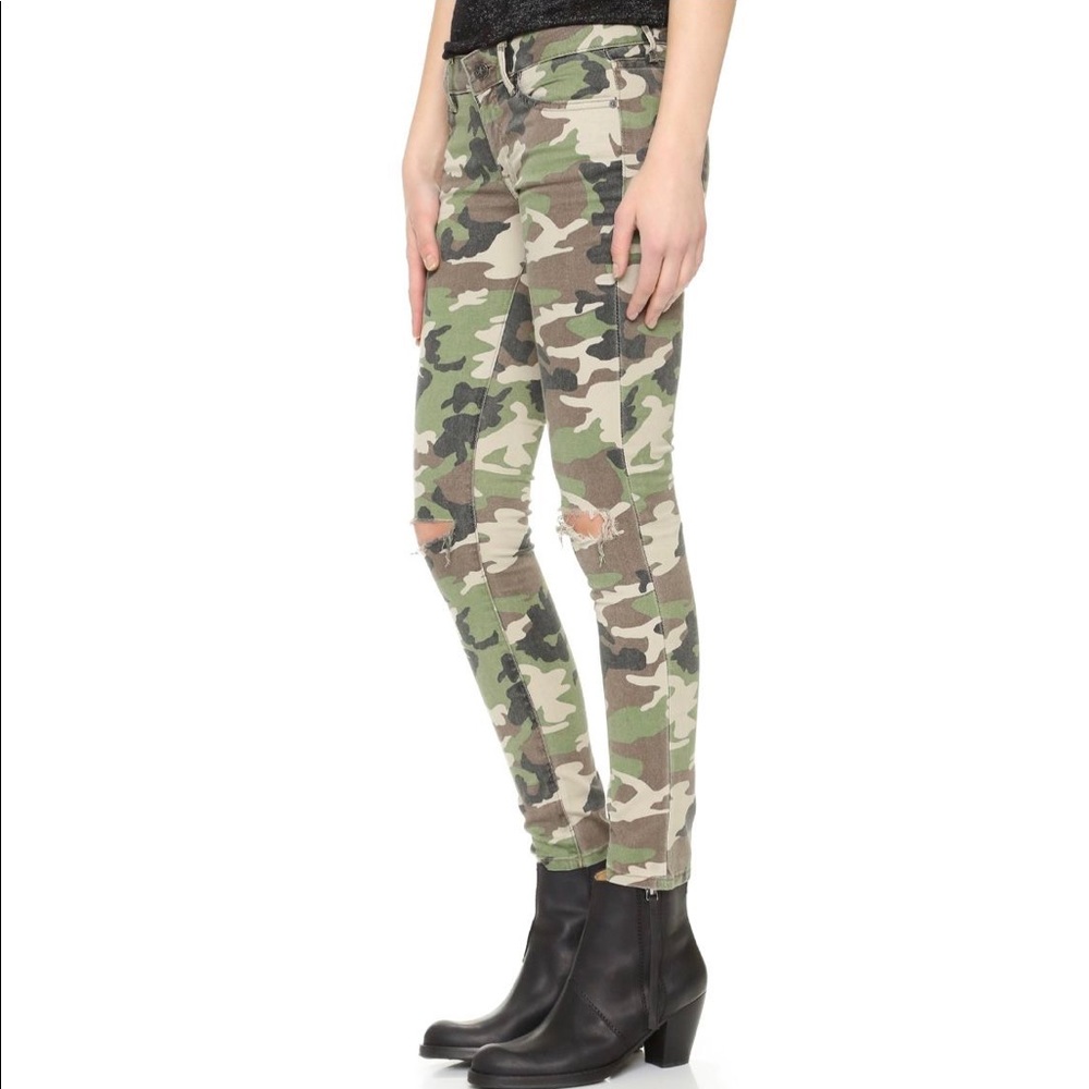 DL 1961 Emma Power Camo Distressed Skinny Jeans